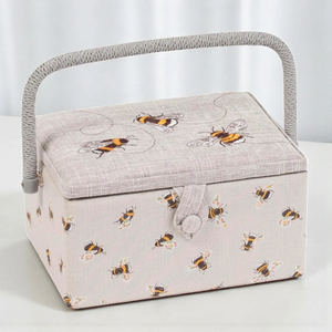 Grand panier de <span class=keywords><strong>couture</strong></span> brodé vintage, boîte d'organisation pour artisanat, kit de broderie avec poignée en bois, vente en gros directe usine - Product Image 4