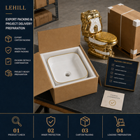 WC de luxe en céramique dorée et noire pour salle de bain, articles sanitaires, lavabo sur pied coloré