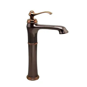 New Design Bathroom Sink Basin Faucet Brass Antique Rose Gold Brown Bronze Brass Tap Basin Faucet