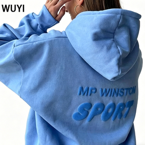 OEM Manufacturer Custom 3D Puff Printing Hoodie Oversized Heavy Cotton Embossed Logo Unisex Streetwear Pullover Hoodie - Product Image 2