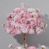 GOG053 70cm de haut Ensemble élégant de demi-boules de fleurs en plastique pour mariage en soie artificielle 80cm Centres de table rustiques pour mariage