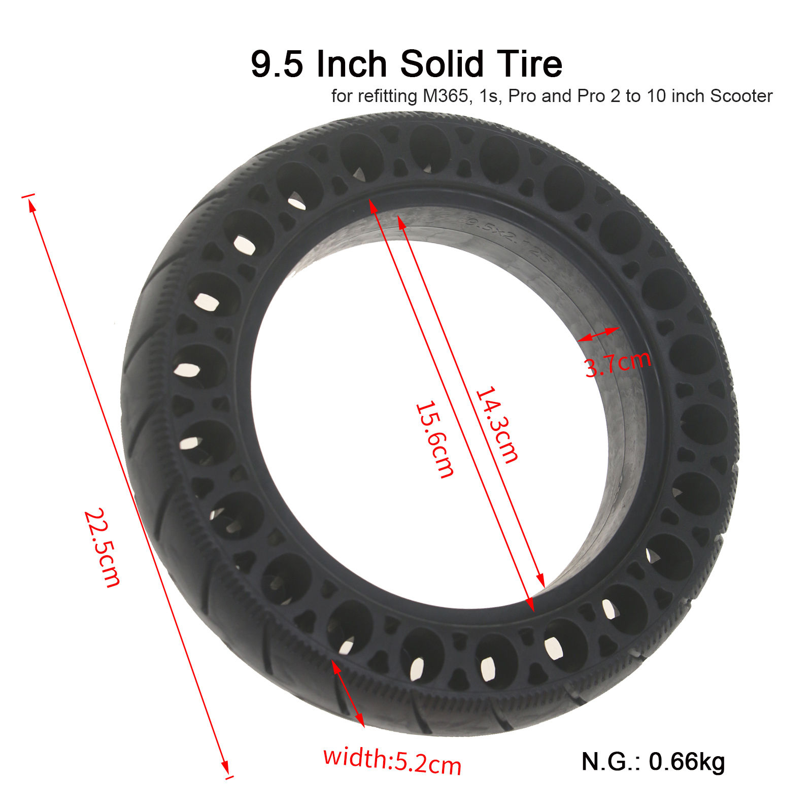 9.5 Inch Honeycomb Solid Tire