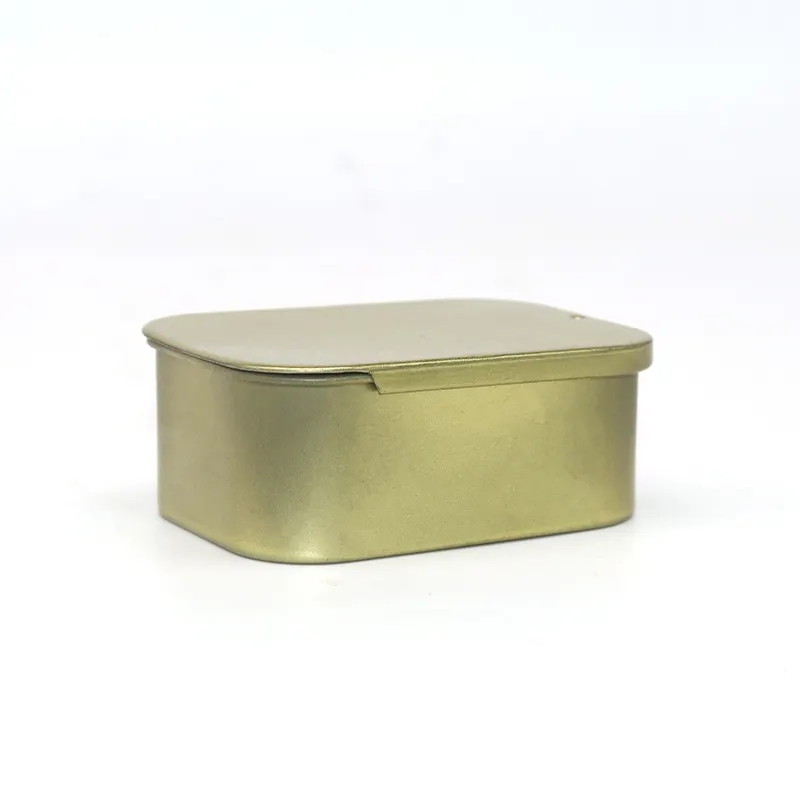 Personalizzato piccolo rettangolo profumo balsamo per le labbra Mints contenitori custodia di latta/scatola Slide Top lattine di metallo