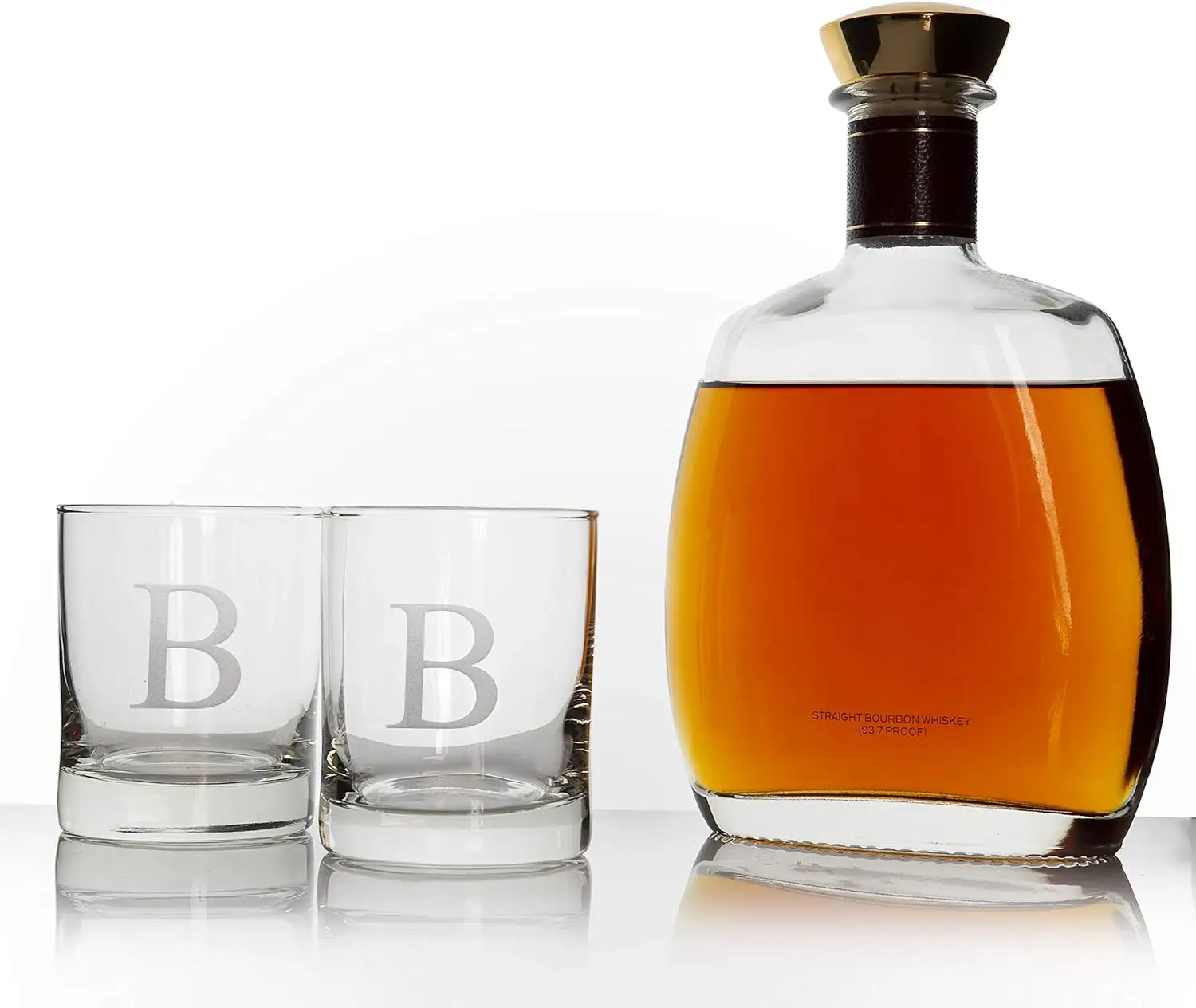 Geëtst Monogram A-Z Gepersonaliseerde Scotch Gegraveerde Whiskyglazen Set Van 4 Op Maat Gemaakte Bourbon Geschenken