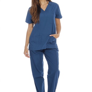 Women's Nurse's <b>Uniform</b> <b>Scrub</b> Sets Knitted 100% Polyester Six Pocket Medical <b>Scrubs</b> V-Neck Cargo Pants Straight Leg - Product Image 6