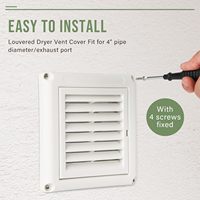 Grille d'aération extérieure pour sèche-linge, grille d'évacuation à persiennes, écran de tuyau de 4 pouces, 4 vis, durabilité longue durée, installation facile