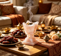 Élégante Mabkhara, brûle-encens pour Bakhoor, encensoir aromatique, décoration pour le Ramadan, l'Aïd, les fêtes musulmanes, décoration religieuse du Moyen-Orient