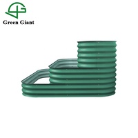 Huizhou Vert Géant 32 ''Grand 3 Niveaux Terrasse Modulaire Ondulé Métal Surélevé Jardin Lit Planteur Boîte 150x150x80cm