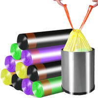 Sac poubelle biodégradable en HDPE/LDPE avec cordon de serrage et impression par gravure thermoscellée pour les déchets de cuisine à usage domestique