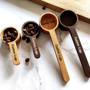卸売カスタムロゴコーヒー豆計量スプーンブナウッドコーヒー木製スクープ
