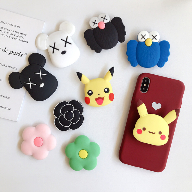 Wholesale Universal Mobile Phone Accessories Silicone PVC Cute Cartoon Mobile Holder Phone Socket Popular Phone Stand