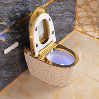 Bidet électrique de luxe doré au sol Commode Salle de bain S Trap Automatic Wc Intelligent Gold Smart Toilet Bowl