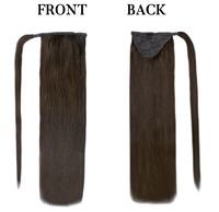 Queue de cheval droite brun foncé naturel, sans nœuds, sans perte de cheveux, extensions capillaires double épaisseur, queue de cheval à clipser pleine longueur