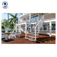 Escalier intérieur moderne avec poutre en acier au carbone pour maison, villa et appartement