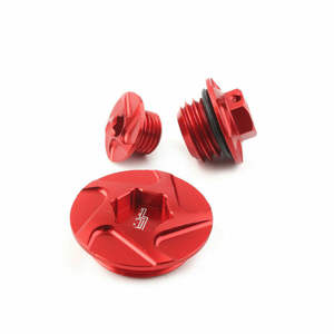 Pernos de sincronización de motor rojo para <span class=keywords><strong>Moto</strong></span>, tapones de aceite para <span class=keywords><strong>Honda</strong></span> <span class=keywords><strong>2019</strong></span> Super Cub 125 CA125A, alta calidad, suministro de fábrica, 3 uds. - Product Image 1