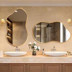 <span class=keywords><strong>Espejo</strong></span> de Baño Iluminado de Diseño Moderno, <span class=keywords><strong>Espejo</strong></span> de Pared de Forma Irregular <span class=keywords><strong>con</strong></span> Lentes Plateadas de 5 mm para Uso en Hoteles - Product Image 2