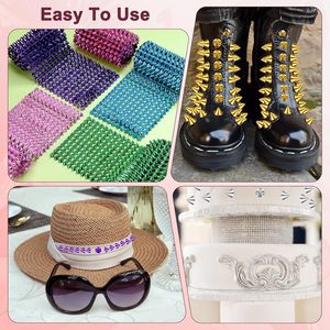 M METERXITY Yards Sew Stitch On Spikes Stud Cone Rows <b>Plastic</b> Gold Spike Rivet With Flat Back Punk Rock Trim Mesh <b>Bead</b> For DIY C - Product Image 6