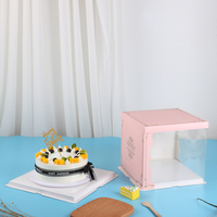 Boîte de gâteau d'anniversaire translucide bleue 6 8 10 "simple couche Double couche hauteur cuisson boîte d'emballage fabricant direct