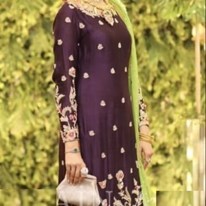 ATIYA LIBAS Exclusivo indio/pakistaní gasa larga Kurta Fit Flare silueta para vestido de fiesta de boda estilo de calle alta - Product Image 4