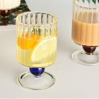 Verres à vin verres à vin verre à vin empilable gobelet Copas fête avec Logo 200ml 7oz côtelé main coup résistant à la chaleur rouge