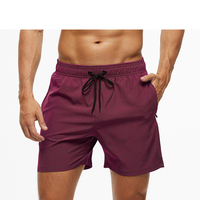 Zomerse surfshorts/boardshorts voor heren met custom logo, effen, gemengde kleuren.