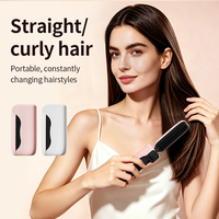 NOUVEAU Lisseur de cheveux portable professionnel 2-en-1 sans fil rechargeable en plastique ABS et acier inoxydable, mini peigne chauffant de voyage