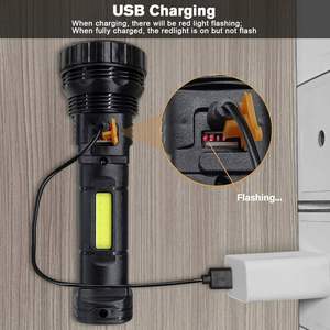 ไฟฉายพกพาพลังงานแสงอาทิตย์ LED พลาสติก ชาร์จไฟผ่าน USB ไฟฉายมือถือ ไฟจราจรแบบ USB - Product Image 4