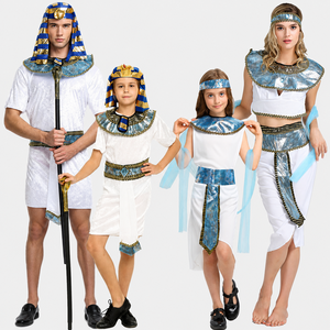 Disfraz de Faraón Egipcio Cleopatra de Lujo para Familias, Hombres, Mujeres y Niños, para Halloween o Carnaval, Color Beige - Product Image 1