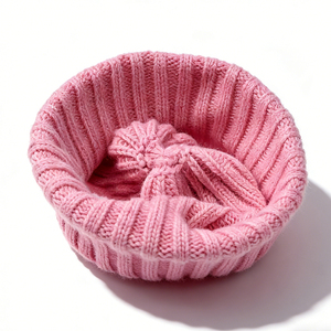 Pink Ribbed Knit Beanie-<b>Warm</b> Soft Common Travel Autumn Winter <b>Hat</b> for Unisex Custom Logo Puff Image Character Wholesale - Product Image 2