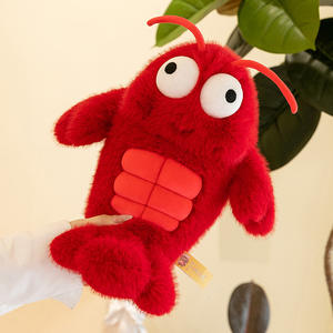 Peluche de Langosta Picante, Juguete Divertido de Camarón Musculoso, Almohada Suave para Niñas, Peluche Relleno de Algodón PP Súper Suave - Product Image 2