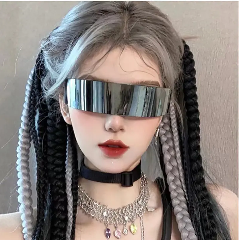 New Cyberpunk Futuristic-Gafas de sol Asana Chattering Online Celebrity Didi-disco Gafas de sol Personalidad Europea y americana Su