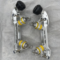 Patins à roulettes à quatre roues avec support de lame monobloc CNC, double rangée, support en aluminium 6061, coque en cuir de vachette, caoutchouc, freestyle professionnel