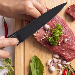Wholesale Household Kitchen Cutlery <b>Set</b> Coated Wood Grain Stainless Steel Kitchen <b>Knife</b> <b>Set</b> with Wooden <b>Knife</b> Block - Product Image 6