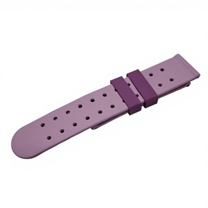 Pink Purple <b>Silicone</b> <b>Rubber</b> Watch Strap Quick Release Buckle Breathable Waterproof Band for Diving Sports Watch - Product Image 2