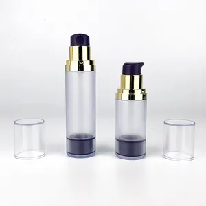 Botella de bomba sin aire rellenable, 30ml, 50ml, 100ml, blanca, con bomba para cosméticos