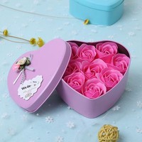 Cadeau pour la Journée des enseignants, petite boîte à bonbons en forme de cœur, boîte à bonbons pour l'inauguration d'une maison, souvenir en forme de rose, cadeau pour la Saint-Valentin, boîte à fleurs en savon