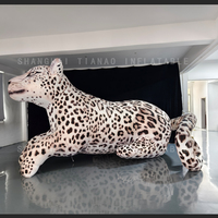 Dessin animé gonflable d'animal de léopard gonflable d'argent de léopard gonflable pour la décoration ou la publicité