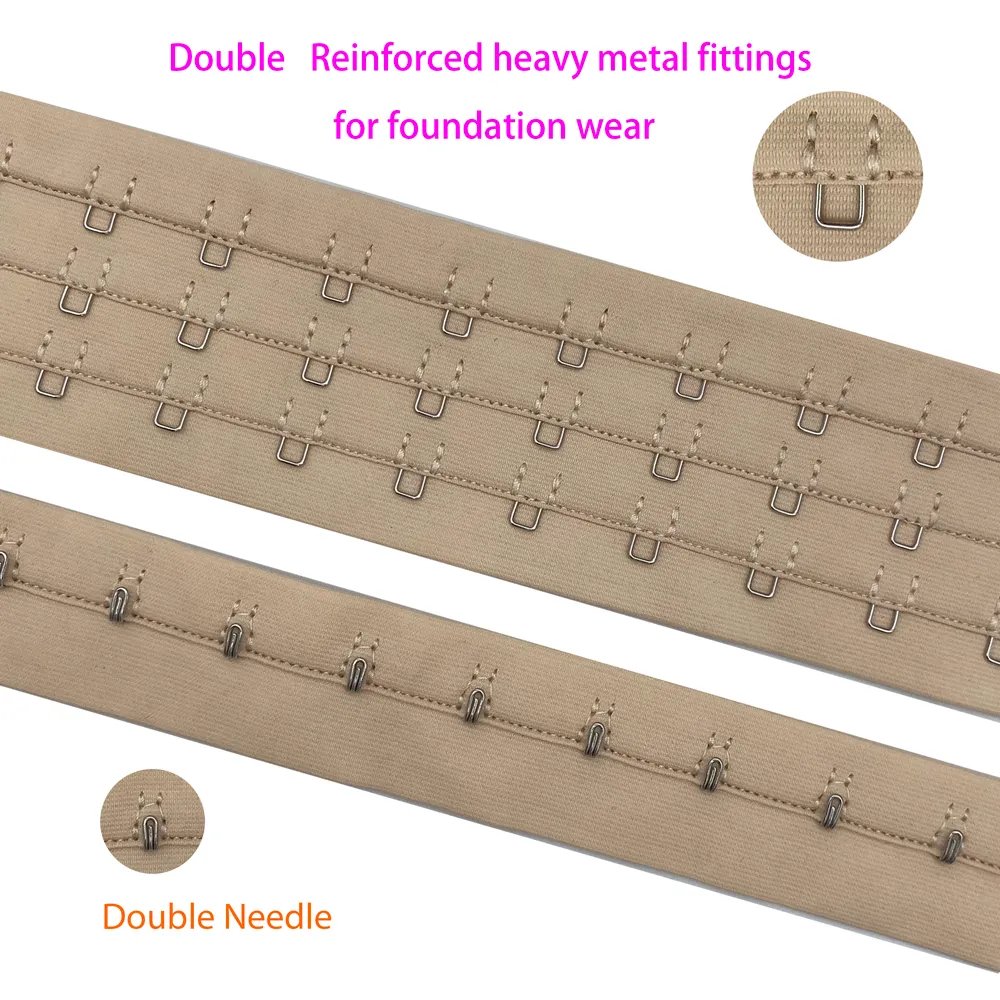 Shiyi-Sujetador de doble aguja con gancho y cinta para los ojos, accesorio de metal pesado reforzado para ropa de base