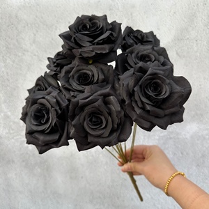PT-R141 vente en gros de haute qualité 9 têtes bouquet de fleurs en soie fleur artificielle bouquet de roses fournisseur de <span class=keywords><strong>jardin</strong></span> - Product Image 6