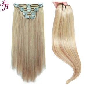 FH Clip in capelli grezzi Extension evidenziano doppia Clip disegnata in Extension capelli onda naturale 8 pz in <span class=keywords><strong>Set</strong></span> - Product Image 1