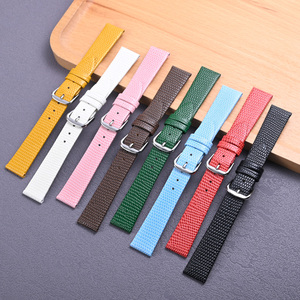 Correa de reloj de cuero genuino de grano de lagarto transpirable multicolor 16 18 20 22mm con hebilla de pasador, venta al por mayor de fábrica Jinkaiyue - Product Image 1