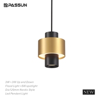 Suspension LED nordique bidirectionnelle 6W (3W vers le haut, 3W vers le bas) - Spot 3W vers le haut, 3W vers le bas - Diamètre 120mm, Diamètre 149mm - Lampe suspendue en métal