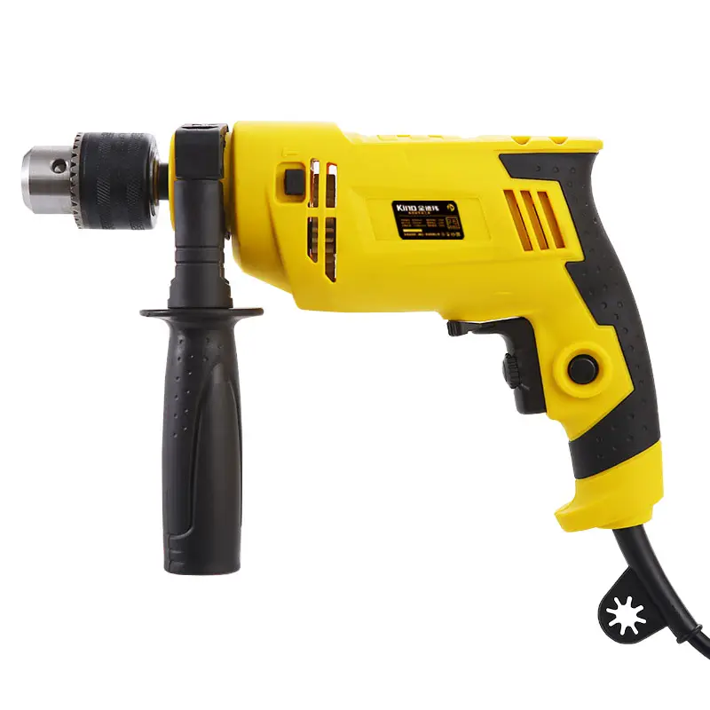 Furadeira elétrica de impacto profissional, 220v amarelo alto torque industrial ferramentas de perfuração furadeira de impacto multifuncional chave de fenda