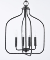 Nouvelle Lanterne de Salle à Manger Industrielle Vintage à 4 Lumières E12, Lustre Cage Noire en Fer Forgé Fait Main, Garantie 1 An