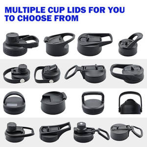 Bouteille d'eau en acier inoxydable gravée au laser de haute qualité avec logo personnalisé, gourde isotherme portable pour l'extérieur avec poignée et couvercle - Product Image 4