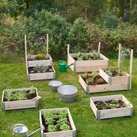Support de jardinage multifonctionnel classique extra large en bois massif pour balcon, support de rangement pour plantes vertes, fleurs, légumes