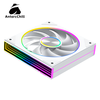 Ventilador de PC AntarcChill Blanco de 120 mm, Silencioso, para Caja de Ordenador, Alto Flujo de Aire, Rodamiento Fluido, PWM, Bajo Ruido, Refrigeración del Chasis