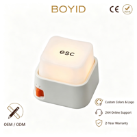Lampe de chevet LED rechargeable USB, design moderne, mini lampe carrée à lumière blanc chaud, intensité réglable, lampe de décompression