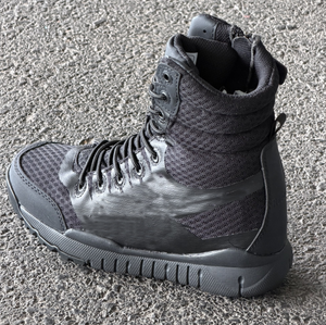 dfrb01 709 Tactical <b>Boots</b> Men's High Top Waterproof Outdoor All Seasons Black Leather Mesh Breathable <b>Hiking</b> Shoes - Product Image 2