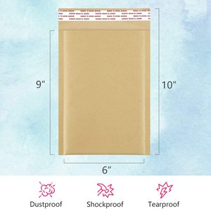 Petite entreprise colis postaux auto-scellant Kraft sac en papier à bulles enveloppes résistant à la déchirure rembourré pierres précieuses colliers montres - Product Image 6